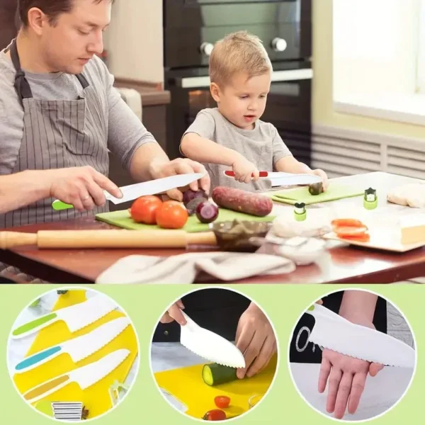 Kids Cooking Cutter Set Kids Knife Toddler Cutter Plastic Cake Fruit Knives Children DIY Peeler Tools Kitchen Accessories - Image 6