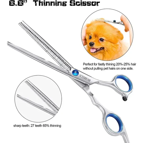 Premium Pet Grooming Scissors Safety Round Tip, Scissors Portable Stainless Steel Shears For Dogs & Cats Pets Shears Supplies - Image 5