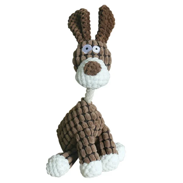 Fun Pet Toy Donkey Shape Corduroy Chew Toy For Dogs Puppy Squeaker Squeaky Plush Bone Molar Dog Toy Pet Training Dog Accessories - Image 4
