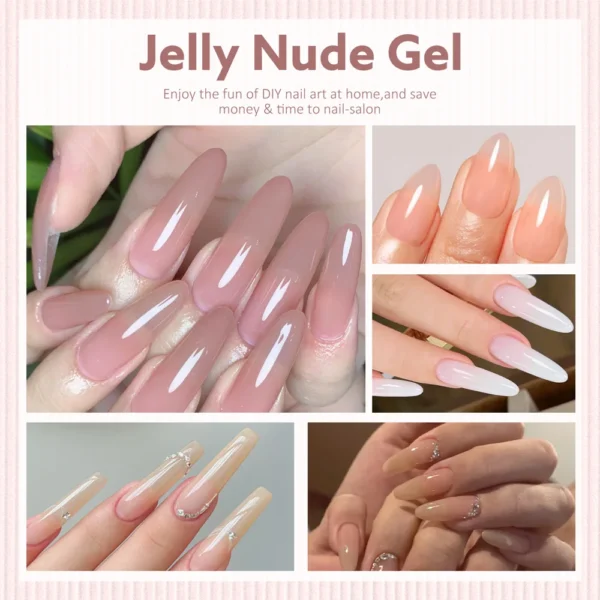 Canni Nail Gel Polish Jelly Nude Color HEMA FREE TPO FREE 9ml Transparent Semi Permanent Natural Nude French Nail Gel Lacquer - Image 6