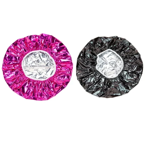 3/6pcs Rose Shower Cap Heat Insulation Aluminum Foil Insulation Hat Elastic Bathing Cap for Women Hair Perm Tool Barber Shop - Image 6