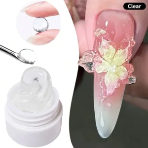 LILYCUTE 8ml Clear Non Stick Hand Extension Gel Nail Polish For 3D Shaping Nail Art Solid Milky Jelly Hard Gel For Fake Nail DIY