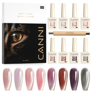 CANNI TPO FREE Gel Nail Polish Crystal Galaxy Cat Eye Gel Magnet Sparkle Glossy Diamond Gorgeous Color Soak Off UV LED Nail Gel