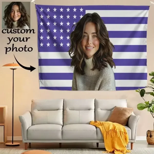 1pc Customizable Personalized Tapestry With Photos And Text, For Birthday, Wedding, Halloween, Christmas, Party - Image 6