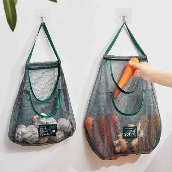 Reusable Storage Bags Kitchen Hanging Mesh Bag Home Fruit And Vegetable Storage Net Bag For Ginger Garlic Potatoes Onions - Image 7