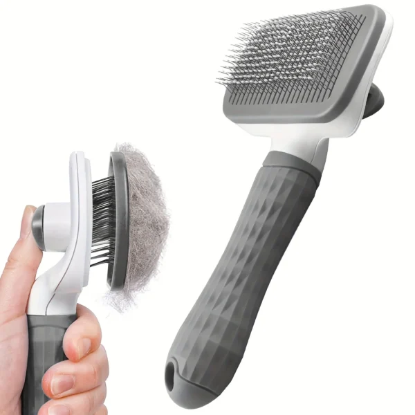 Easy-Clean Pet Grooming Brush Gentle Deshedding Massage Comb with One-Click Hair Removal Dog Grooming for Dogs & Cats Easy-Clean - Image 1