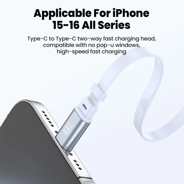 100W Fast Charge Type C to Type C Cable with Box Telescopic Fast Phone Charging Wire For iphone 16 15 Xiaomi Samsung s24 s23 - Image 5