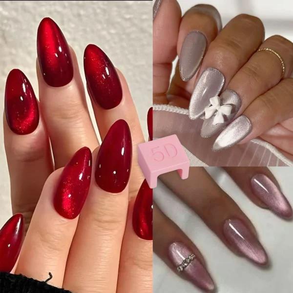 1pc Nail Art Magnetic Stick White/Pink Nail Art Suede Magnet Suitable for DIY 3D Magnetic Cat Eye Gel Nail Polish Magnet Tools - Image 3