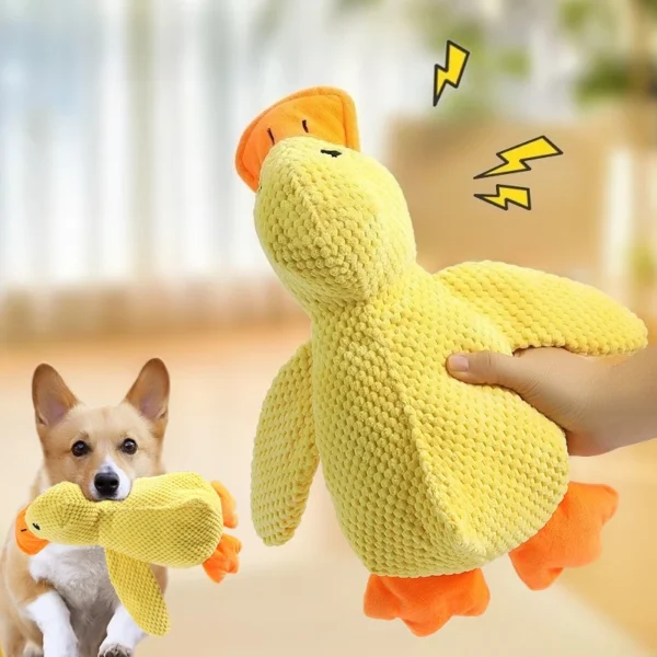 Plush Companion Sleeping Duck Dog Toys for Small Large Dogs Bite Resistant Teeth Grinding Sound Relief Duck Sound Toy - Image 1