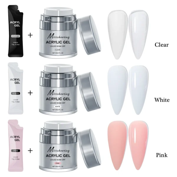 kf-Sad3df38d966d4242ae7d89a202ebbdd8L 1/2pcsNail Art Extension Gel Pink Gel Jelly Nail Extension Gel Nail Polish Clear Acrylic Nail Polish Dissolvable UV Building Gel - Image 1
