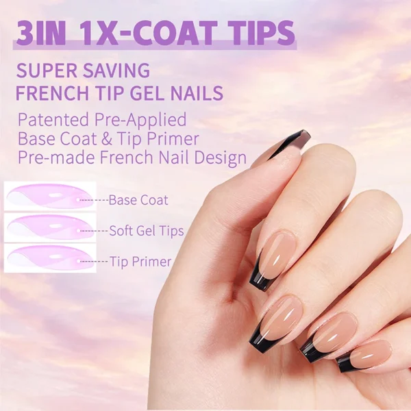 150pcs/Boxed French Gel Tips Press On Nails Black Coffee Almond Nails 15 Sizes Pre-applied Fake Nails For Manicure Extension - Image 3