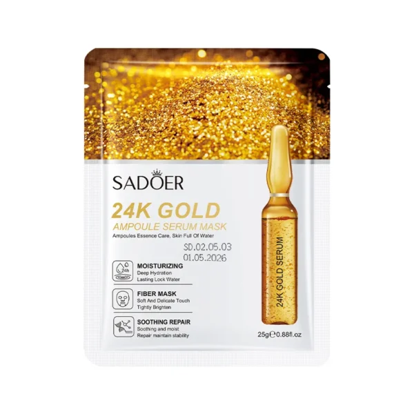 10pcs SAODER 24K Gold Facial Masks Face skincare Firming Moisturizing Nourishing Hydrating Face Mask Facial Skin Care Products - Image 5