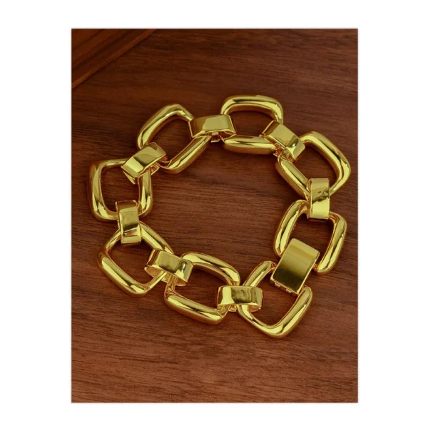 100% Solid 925 Sterling Silver Metal Bracelet for Women Men Vintage Handmade Shinning Gold Squar Bracelet Birthday ChristmasGift - Image 6