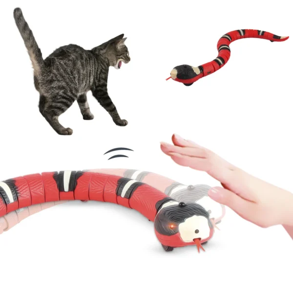 Smart Sensing Interactive Cat Toys Automatic Eletronic Snake Cat Teasering Play USB Rechargeable Kitten Toys for Cats Dogs Pet - Image 1