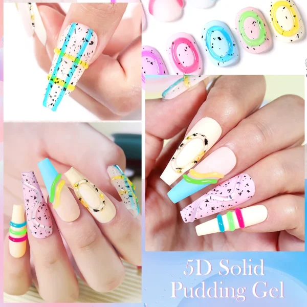 LILYCUTE 10ml 5D Solid Pudding Gel Nail Polish Tube Emboss Painting Gel Polish Translucent Jelly Gel Varnish DIY Nail Art Design - Image 3