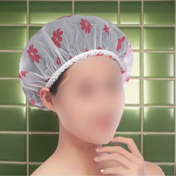5pcs Waterproof Shower Cap WOMEN'S Household Bathing Anti-oil Smoke Hair Care Shower Cap Dry Hair Cap - Image 6