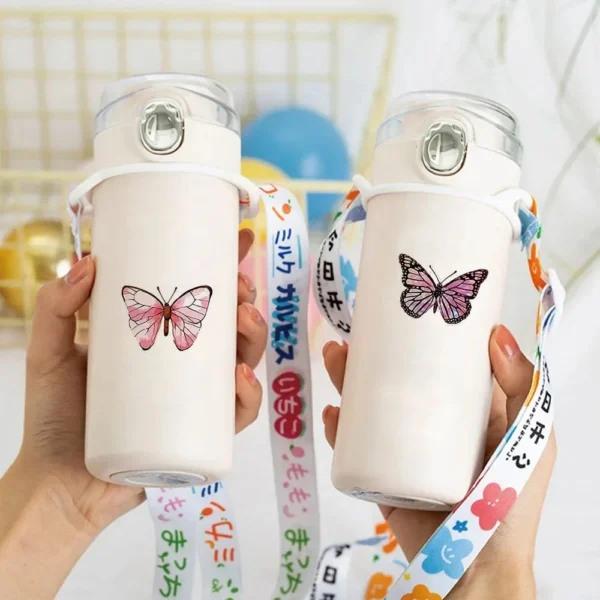 500Pcs/Roll Vivid Butterfly Flowers Stickers 2.5cm/1.0inch Diy Decals Decor Use to Adorn Gifts Notebook Kettle Phone Seal Labels - Image 6