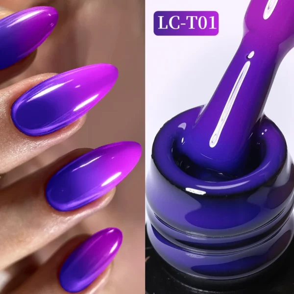 LILYCUTE 7ml Thermal Gel Nail Polish 3 Layers Temperature Color Changing Gel Polish Semi Permanent UV Gel For Nail Art Manicure - Image 2
