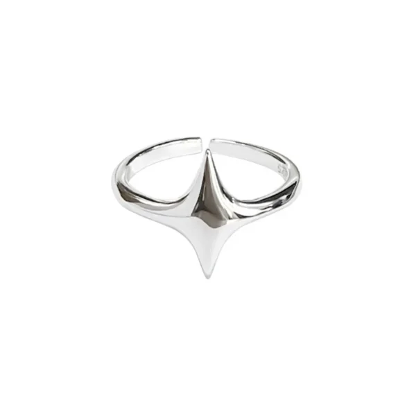 925 Sterling Silver Rings For Women Geometric Fine Jewelry Finger Adjustable Simple Star Ring For Party Birthday Gift - Image 5