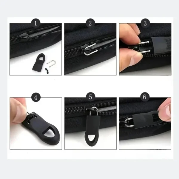 8pcs Replacement Zipper Head Tool-free Removable Zipper Puller for Luggage Schoolbag End Fit Rope Tag Clothing Zip Fixer Broken - Image 4