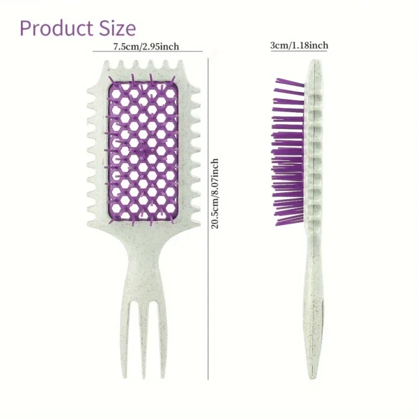 Hair Combs Set 3-in-1 Normal Hair - Hollow Design Curl Enhancing Styling Comb with Massage Feature for Parting and Hair Styling - Image 4