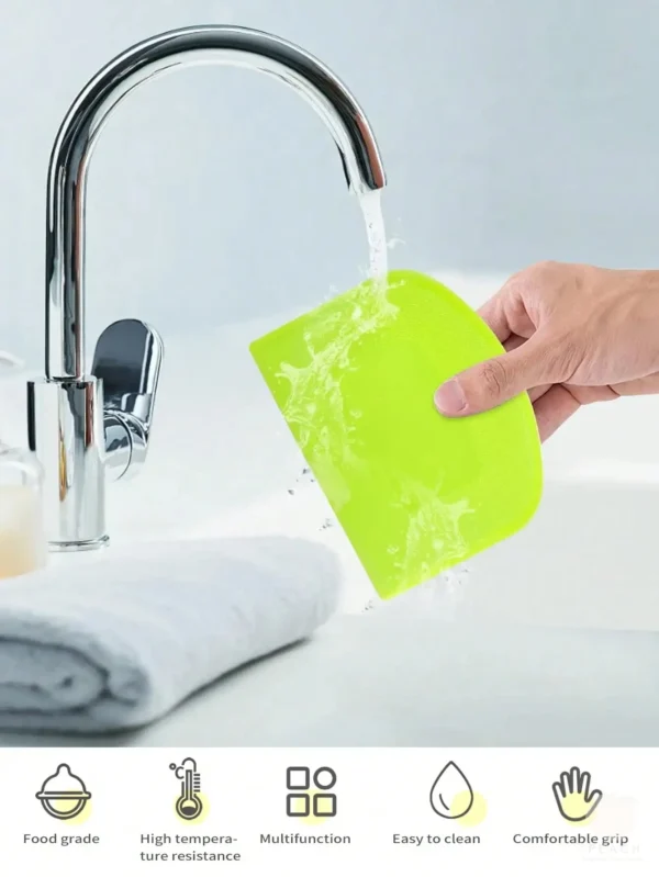 2pcs Dough Scraper Bowl Food-safe Plastic Dough Cutter Flexible Bench Multipurpose Food Scrappers for Bread Dough - Image 5