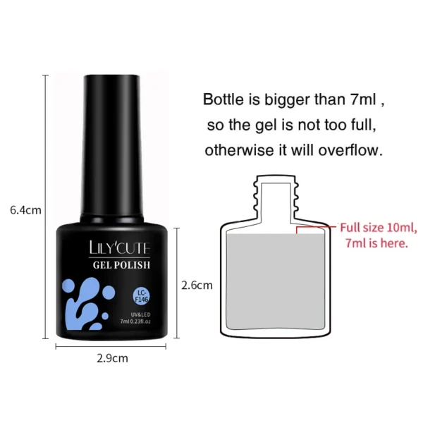 LILYCUTE 7ML Gel Nail Polish Blue Series Vernis Semi Permanent UV Gel Nail Art Design Soak Off Nail Gel Polish All For Manicure - Image 6