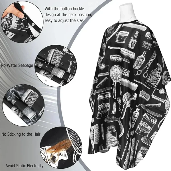 Professional Waterproof Hairdressing Shawl Bib paper Set Nylon Hairdressing Salon Clothes Chopped Hair Isolator Hair Dyeing Tool - Image 4