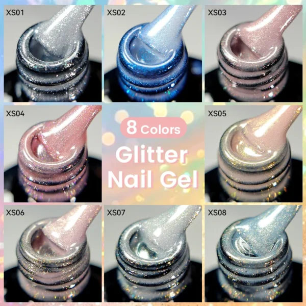 LILYCUTE 7ml Shiny Glitter Nail Gel Polish Pearl Shell Sparkling White UV LED Varnishes Soak Off Gel Manicure Decoration - Image 6