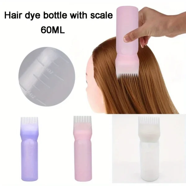 2pcs/Set Silicone Hair Comb With Root Comb Applicator Bottle Set Hair Oil Applicator Shampoo Brush Salon hair styling tools - Image 3