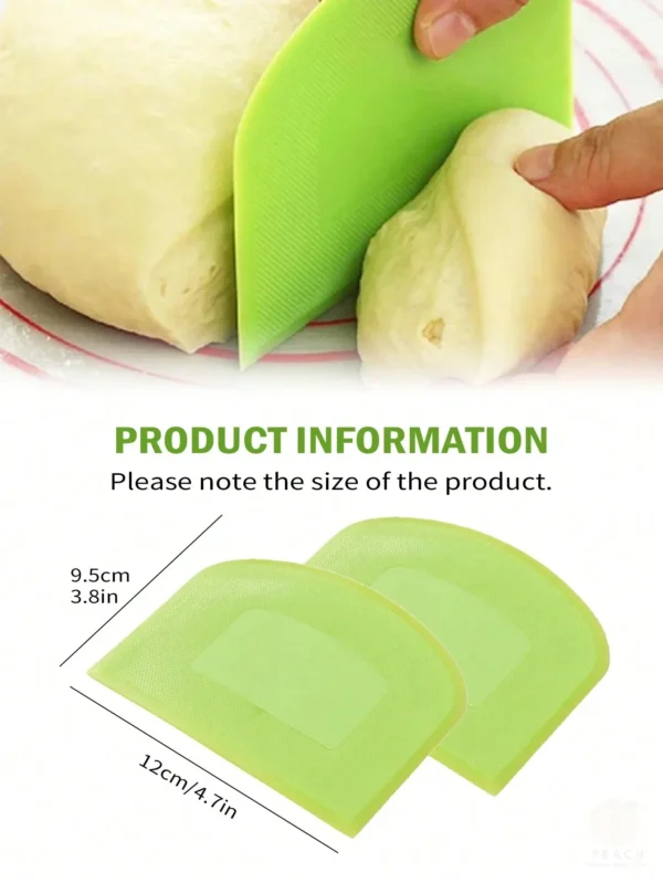 2pcs Dough Scraper Bowl Food-safe Plastic Dough Cutter Flexible Bench Multipurpose Food Scrappers for Bread Dough - Image 2