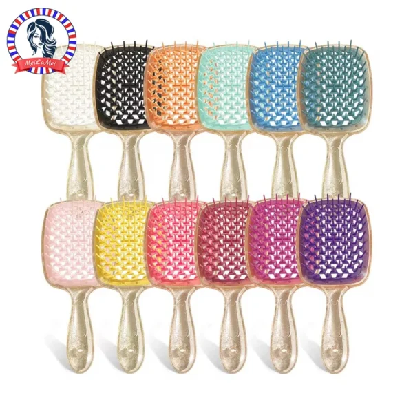 1 PCS Fluffy Air Cushion Scalp Massage Hair Brush Wide Teeth Hollow Combs Salon Women Styling Tool Hairdressing Supply - Image 1