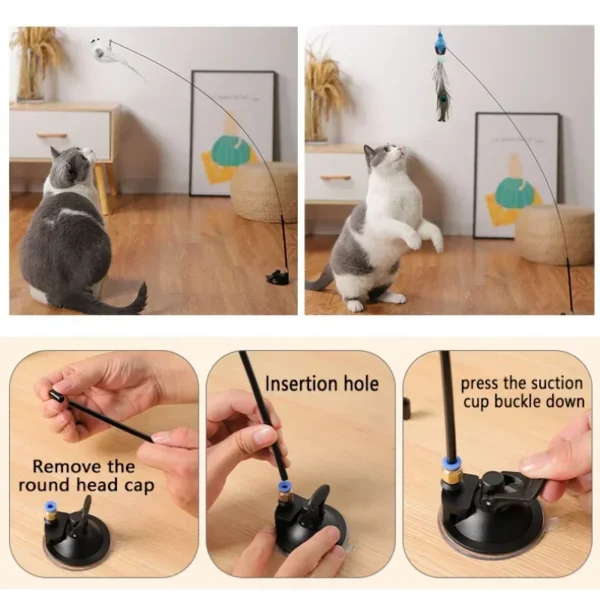 Interactive Cat Toy Funny Simulation Bird Feather with Bell Cat Stick Toy for Kitten Playing Teaser Wand Toy Pet Cats Supplies - Image 6