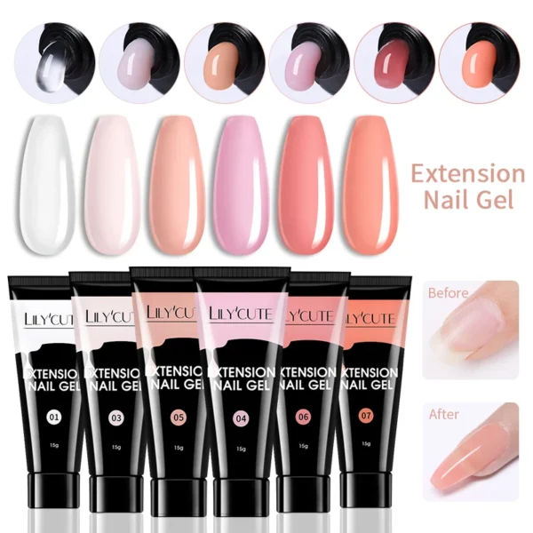 LILYCUTE Nail Gel Set 6W LED Lamp Full Manicure Set Vernis Semi Permanent Quick Extension Nail Kit Gel Set For Nails Tool Kit - Image 3
