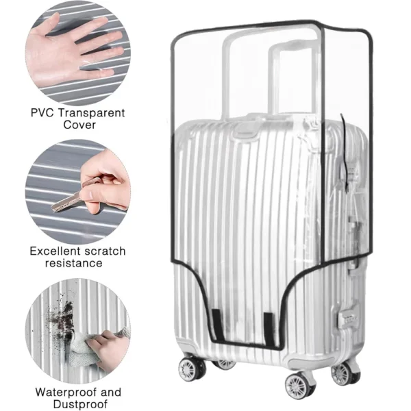 Transparent Pvc Luggage Protective Cover Wheeled Luggage Protective Cover Wear-Resistant Outer Cover Transparent Protective - Image 1
