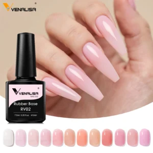 7.5ml Venalisa HEMA Free TPO Free Rubber Base Jelly Pink Soak Off UV LED Gel Polish Semi Permanent Nail Manicure Varnish