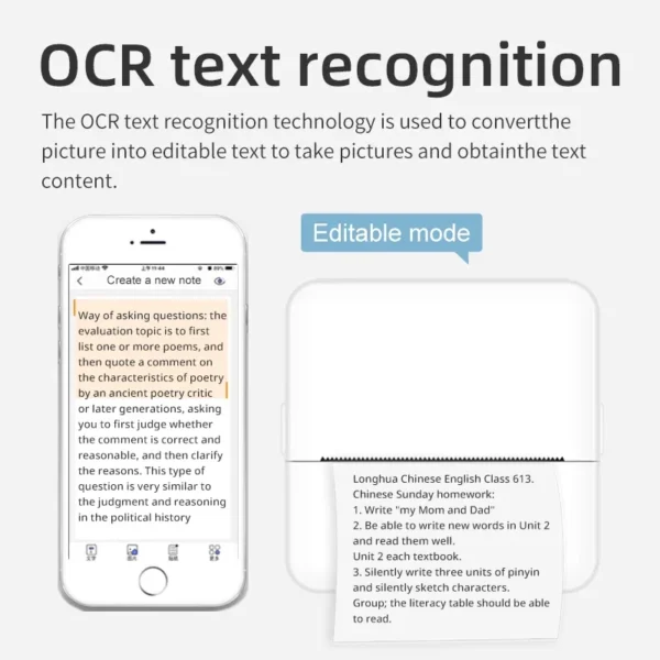 Mini Portabl Printer Inkless Sticker Maker, Free Cut Small Pocket Printer, Portable Thermal Printer for Photo Journal Notes Memo - Image 5