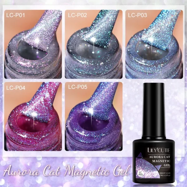 LILYCUTE 7ml Aurora Cat Magnetic Gel Nail Polish Reflective Magnet Gel Varnishes Semi Permanent UV Gel For Nail Art Manicure DIY - Image 6