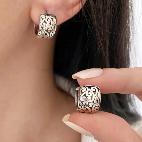 BF CLUB 925 Sterling Silver Earrings For Women Trendy Simple Retro Earring Jewelry Prevent Allergy Party Accessories - Image 6