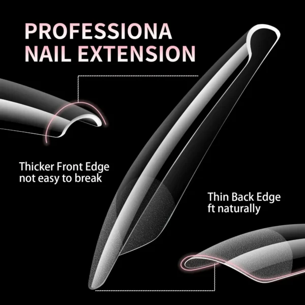 Luxury False Nail Tips Soft Gel Fingertip Semi-matte Capsules Almond French Coffin Full Cover Artificial Fake Nails Extension - Image 3