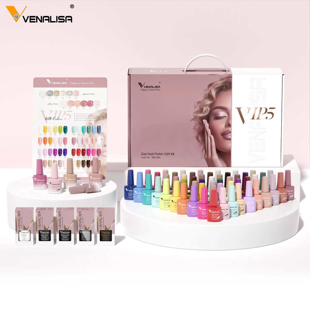 kf-Sbd916c5c83574e00957786c00d5300acS VIP5 Venalisa Nail Gel Polish Kit HEMA FREE Jelly Pink Nude Color Sparkle Gel Varnish Self Leveling Gel Nail Varnish Whole Set - Image 1