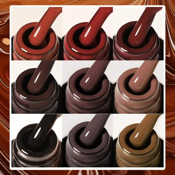 LILYCUTE 7ML Gel Nail Polish Brown Earth Coffee Color Series Semi Permanent UV Gel Chocolate Autumn Winter Nail Art Gel Varnish - Image 3