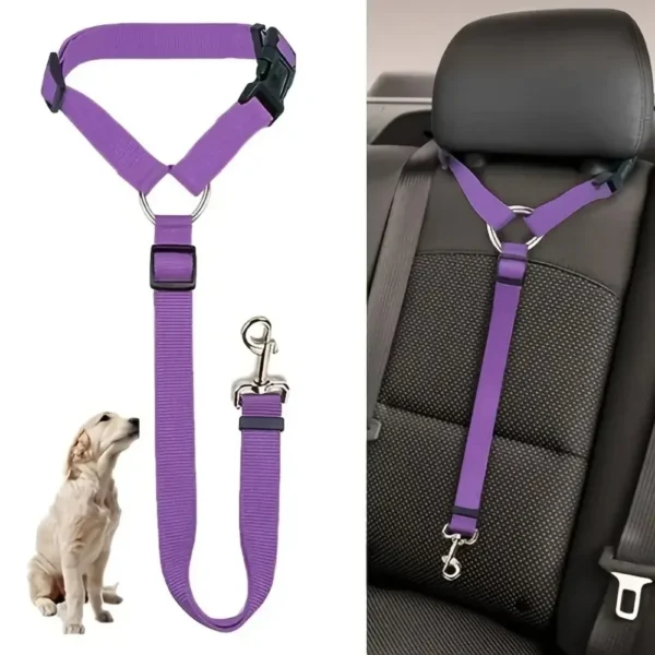 1pc Pet Dog and Cat Seat Belt Car Headrest Restraint Adjustable Safety Rope Car Seat Belt Dog Accessories for Small Dogs - Image 1
