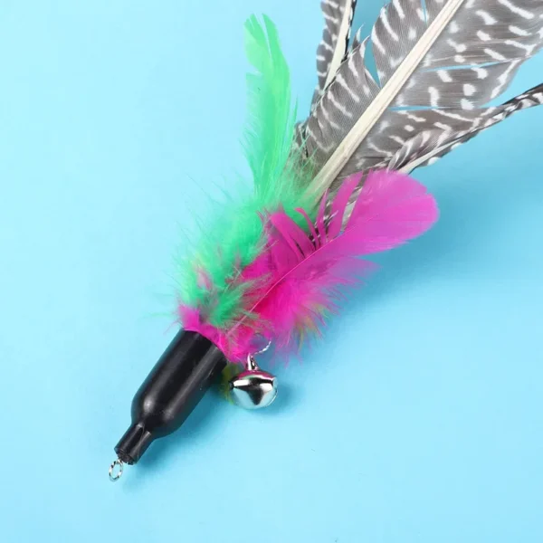 Pet Cat Toy Large Pearl Feather Bell Fishing Rod Replacement Head Funny Cat Stick Interactive Toy Cat Toys Interactive - Image 3