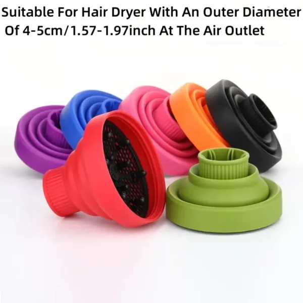 Silicone Salon Tool Black Pink Universal Hairdryer Diffuser Cover Adjustable Temperature Resistant Dispersing Drying Hair Dryer - Image 3