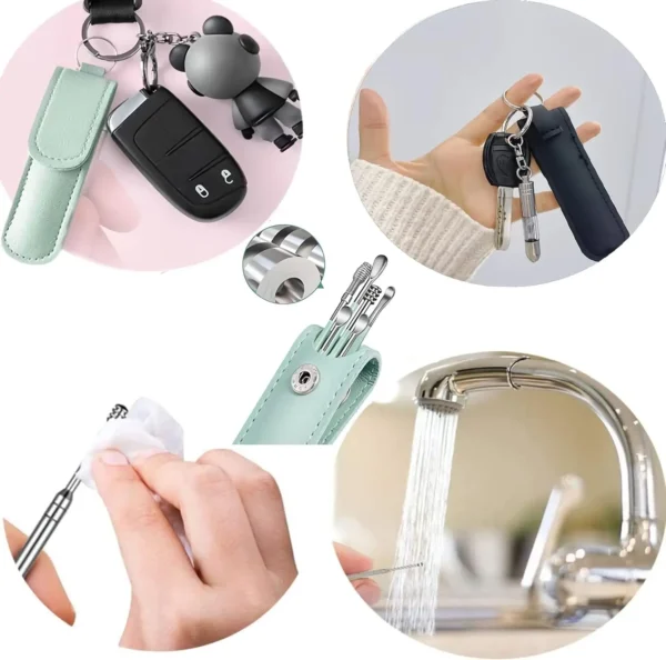 6Pcs/set Ear Cleaner Ear Wax Pickers Stainless Steel Earpick Wax Remover Piercing Kit Earwax Curette Spoon Care Ear Clean Tools - Image 4