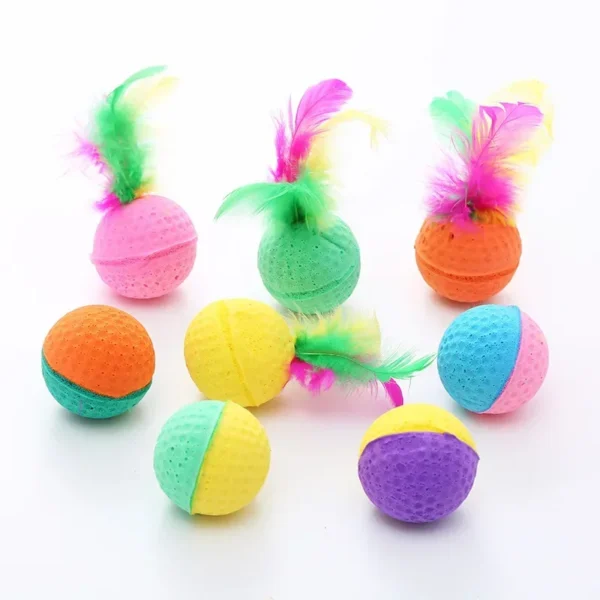 kf-Sc4dd596a70104faf9914b1c00ff6f7e6g Cat Toy Latex Foam Ball Interactive Game Chase Kitten Toy Self Hi Pet Supplies Pet Cat Toys Interactive - Image 1