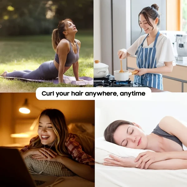 2pcs Heat Free Hair Curler Satin Silk Sleeping Cap Set Headwrap for Natural Curly Hair Long Hair Care Wave Sleeping Curling Tool - Image 5