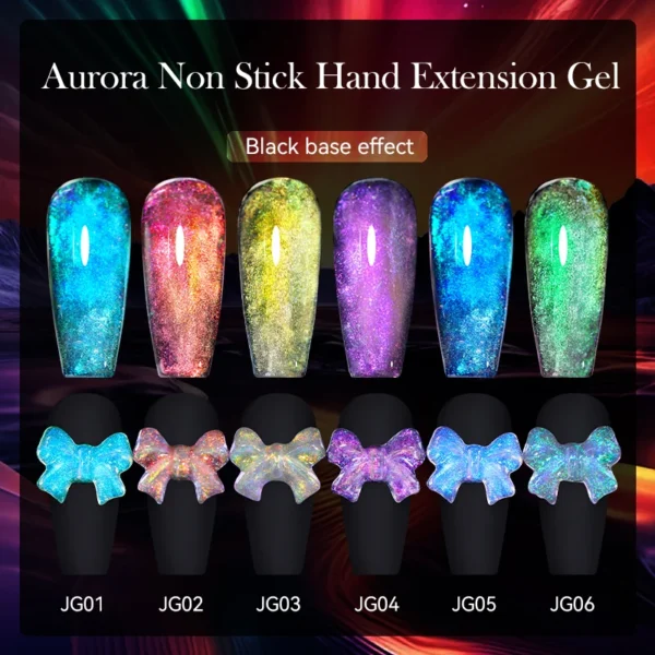 LILYCUTE 7ml Aurora Non Stick Hand Solid Extension Nail Gel Polish Glitter Effect For Carving Flower 3D Shaping Acrylic Hard Gel - Image 2