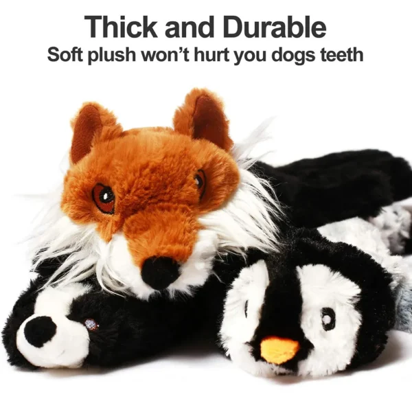 Funny Simulated Animal No Stuffing Dog Toy with Squeakers Durable Stuffingless Plush Squeaky Dog Chew Toy Crinkle Pet Squeak Toy - Image 3
